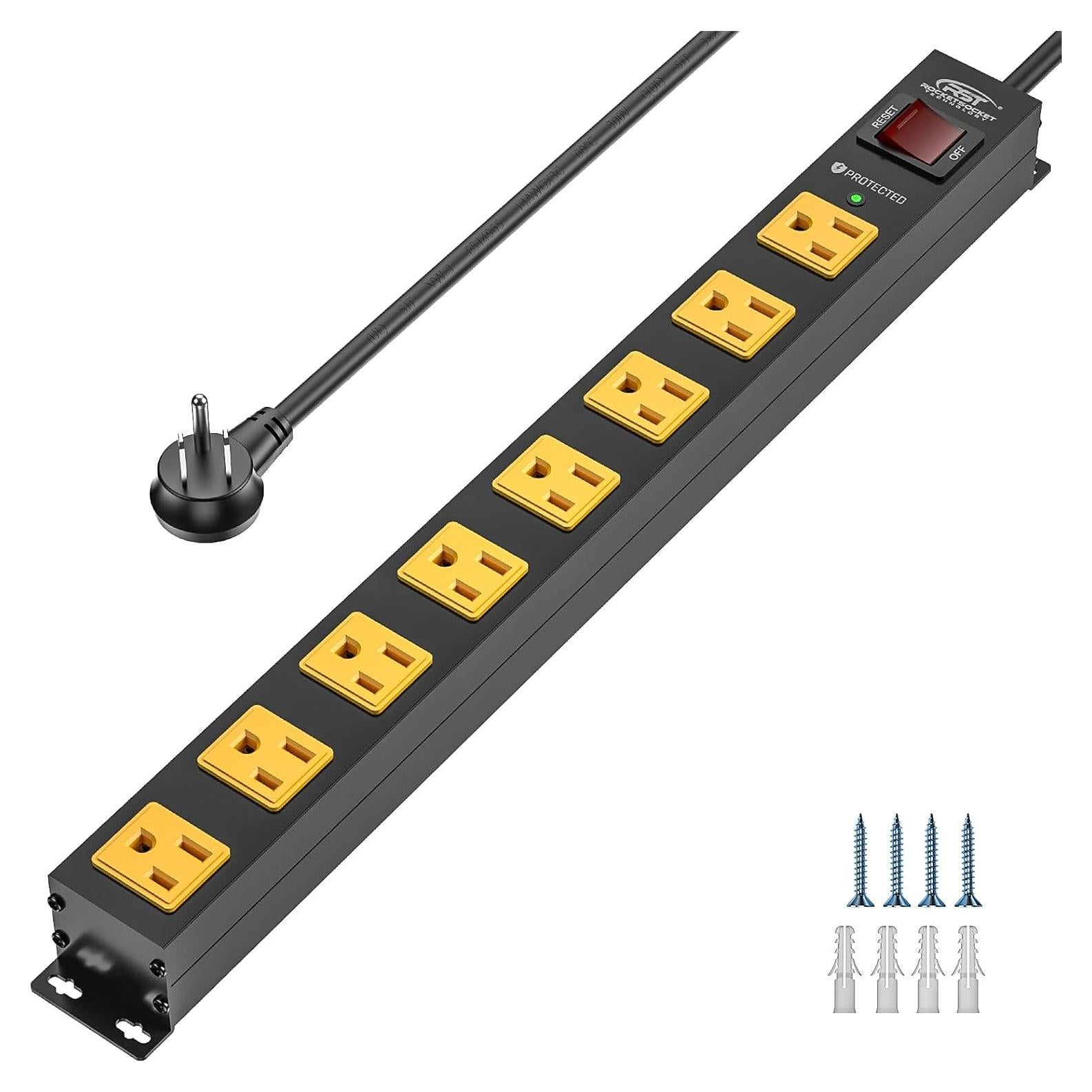 Tira de Poder Metal CRST 8 Salidas 2100J 1.83m 15A