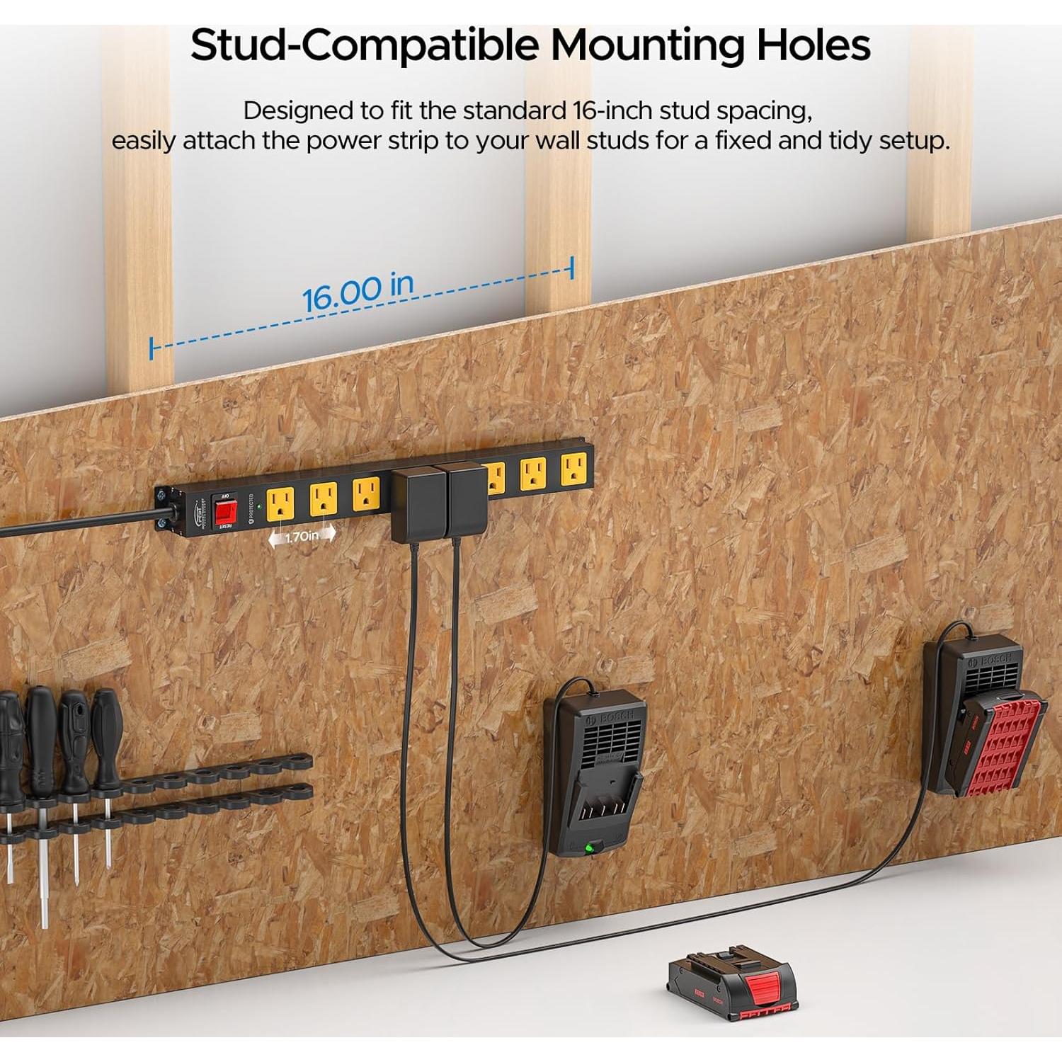 Tira de Poder Metal CRST 8 Salidas 2100J 1.83m 15A
