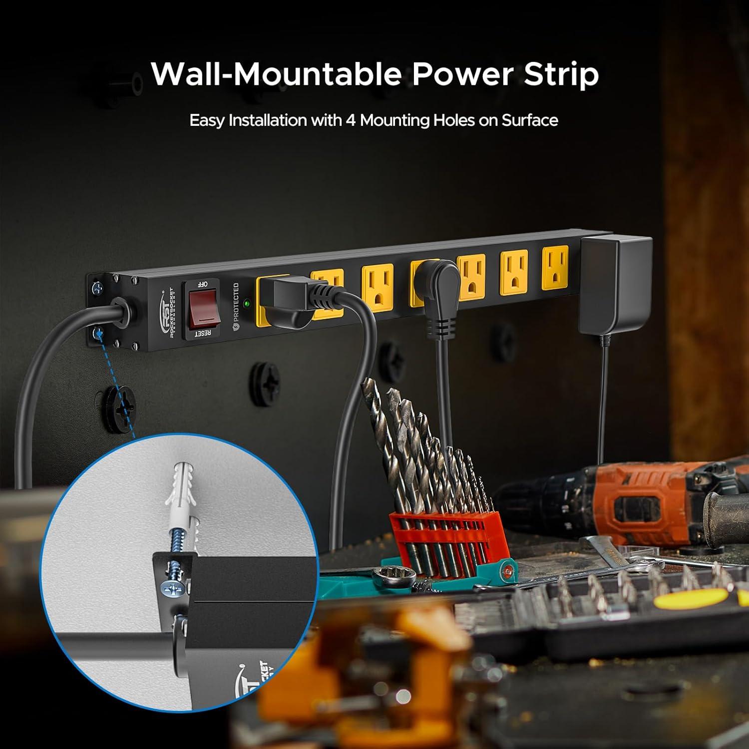 Tira de Poder Metal CRST 8 Salidas 2100J 1.83m 15A