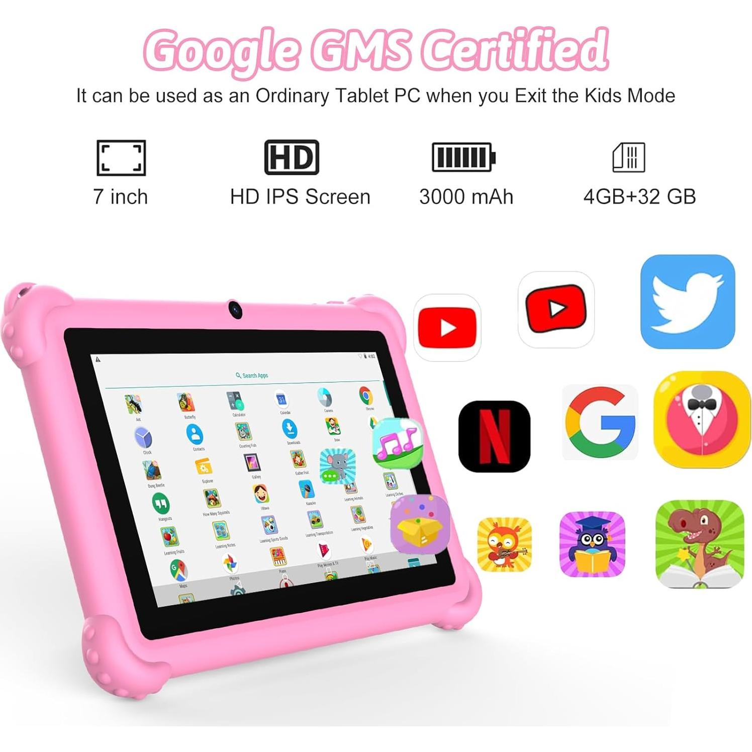 Tableta para Niños 7" Aheadthink AHQ82K Android 12 4GB RAM