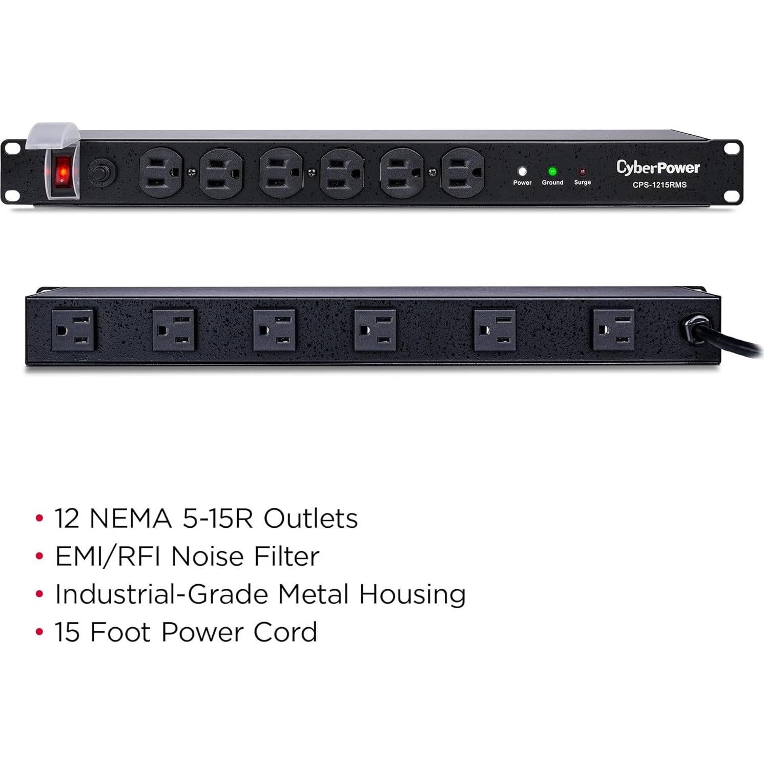 Protector contra Sobretensiones Rackmount CyberPower CPS1215RMS 12 Salidas 1U