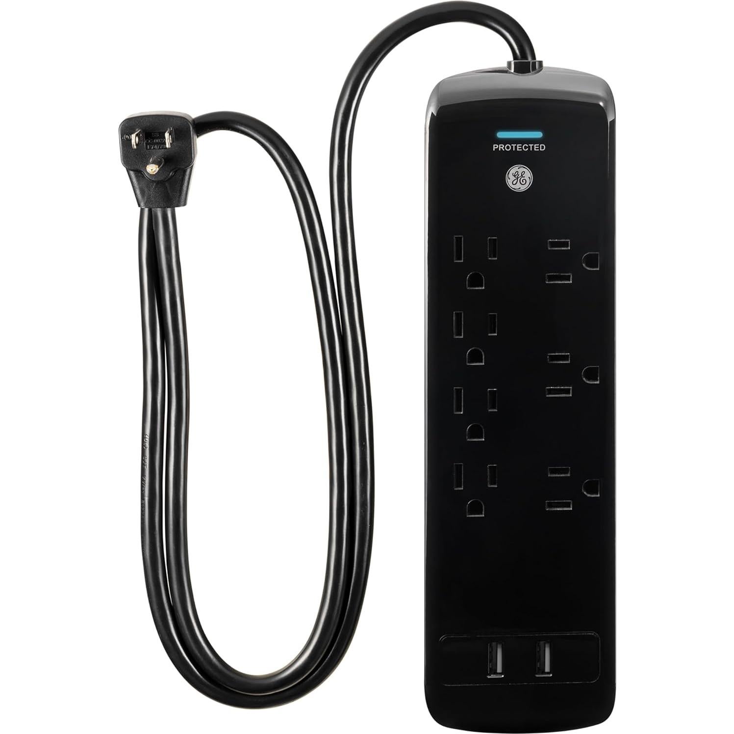 Protector Sobretensiones GE Pro 7 Salidas + 2 USB 0.91m