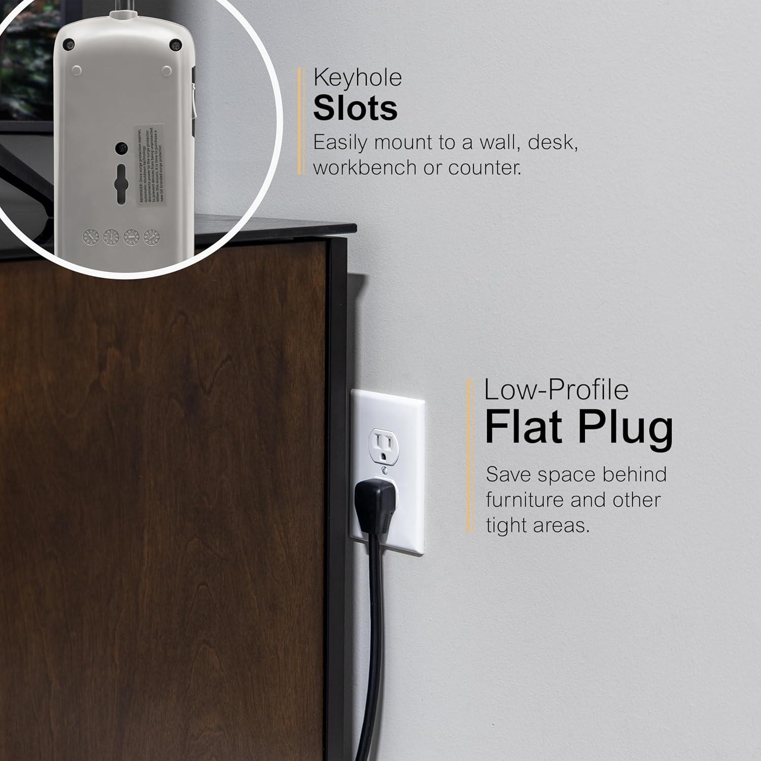 Protector Sobretensiones GE Pro 7 Salidas + 2 USB 0.91m