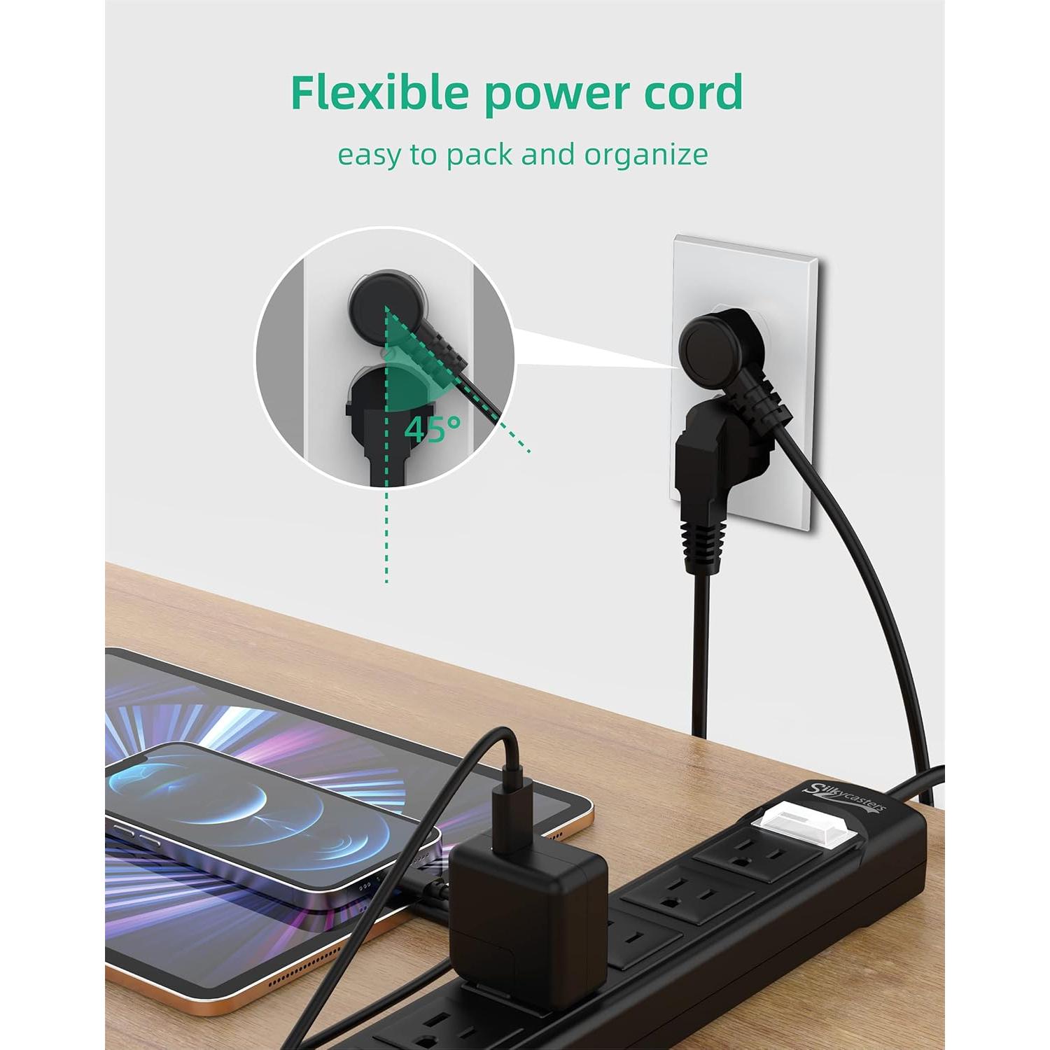 Regleta de Poder a Prueba de Agua Silkycasters 6 Salidas 1.83m