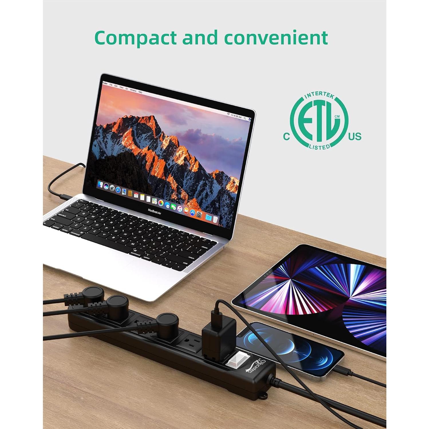 Regleta de Poder a Prueba de Agua Silkycasters 6 Salidas 1.83m