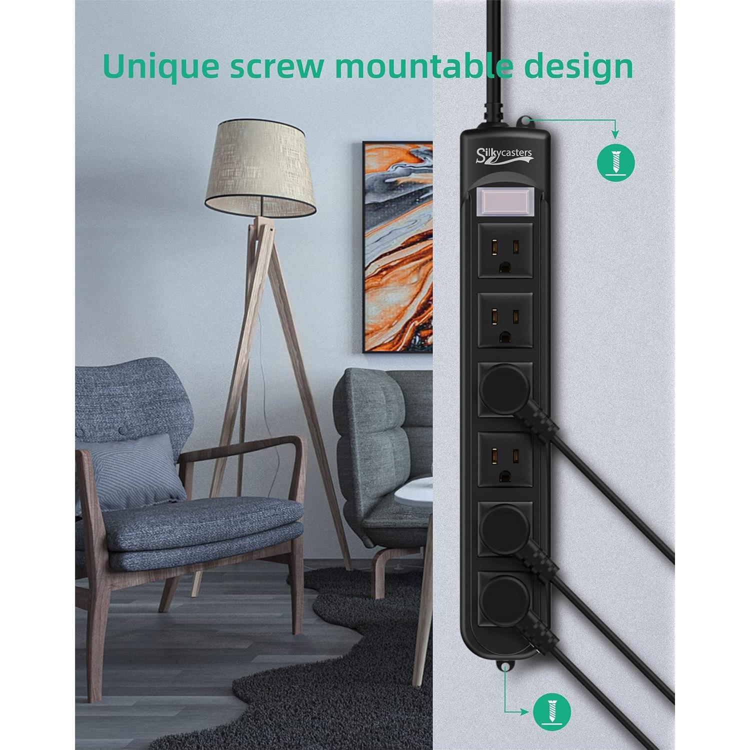 Regleta de Poder a Prueba de Agua Silkycasters 6 Salidas 1.83m