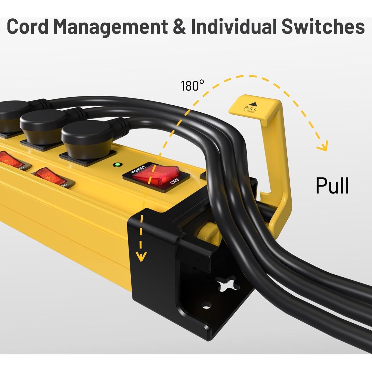 Regleta de Energía Plug'n 6 Salidas 2700J 2 Pack con Interruptores