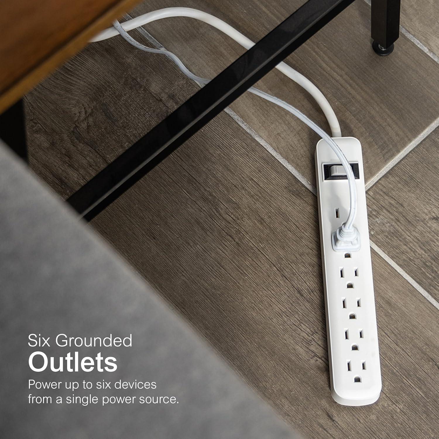 Protector contra Sobretensiones GE 6 Salidas 450 Julios Blanco