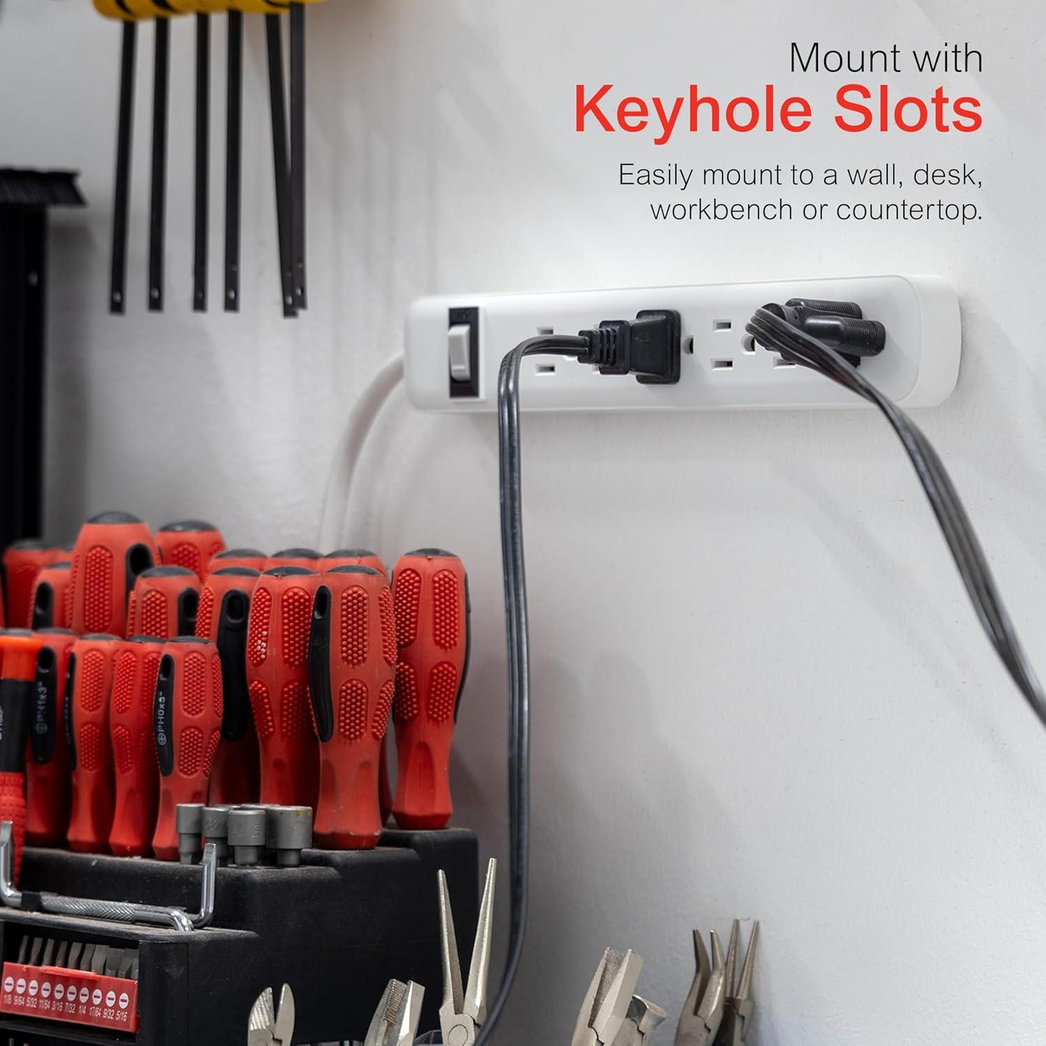 Protector contra Sobretensiones GE 6 Salidas 450 Julios Blanco