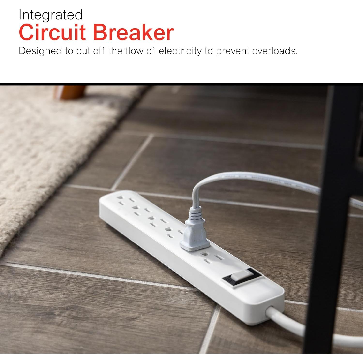 Protector contra Sobretensiones GE 6 Salidas 450 Julios Blanco