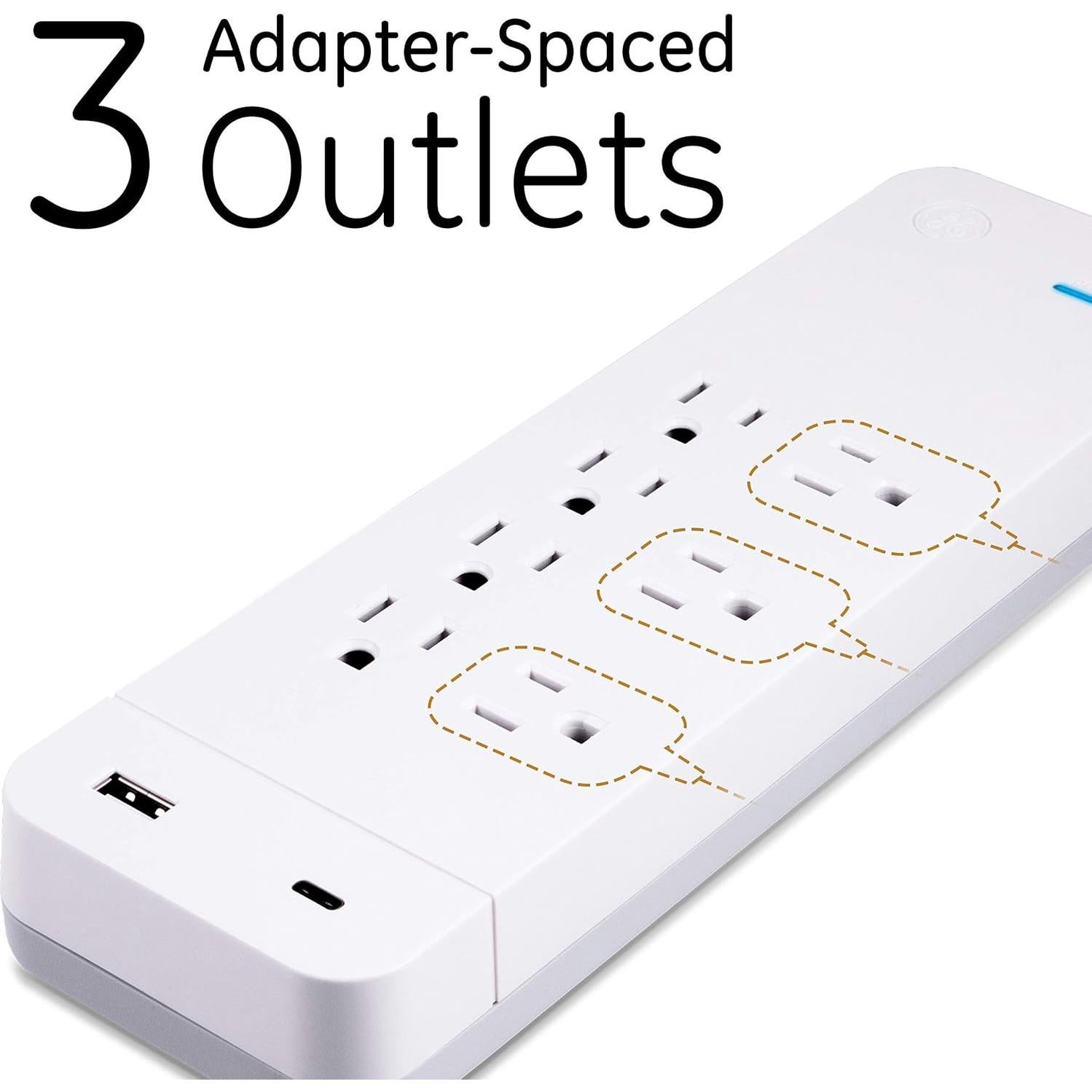 Protector contra sobretensiones GE UltraPro 7 salidas USB-C 1440J