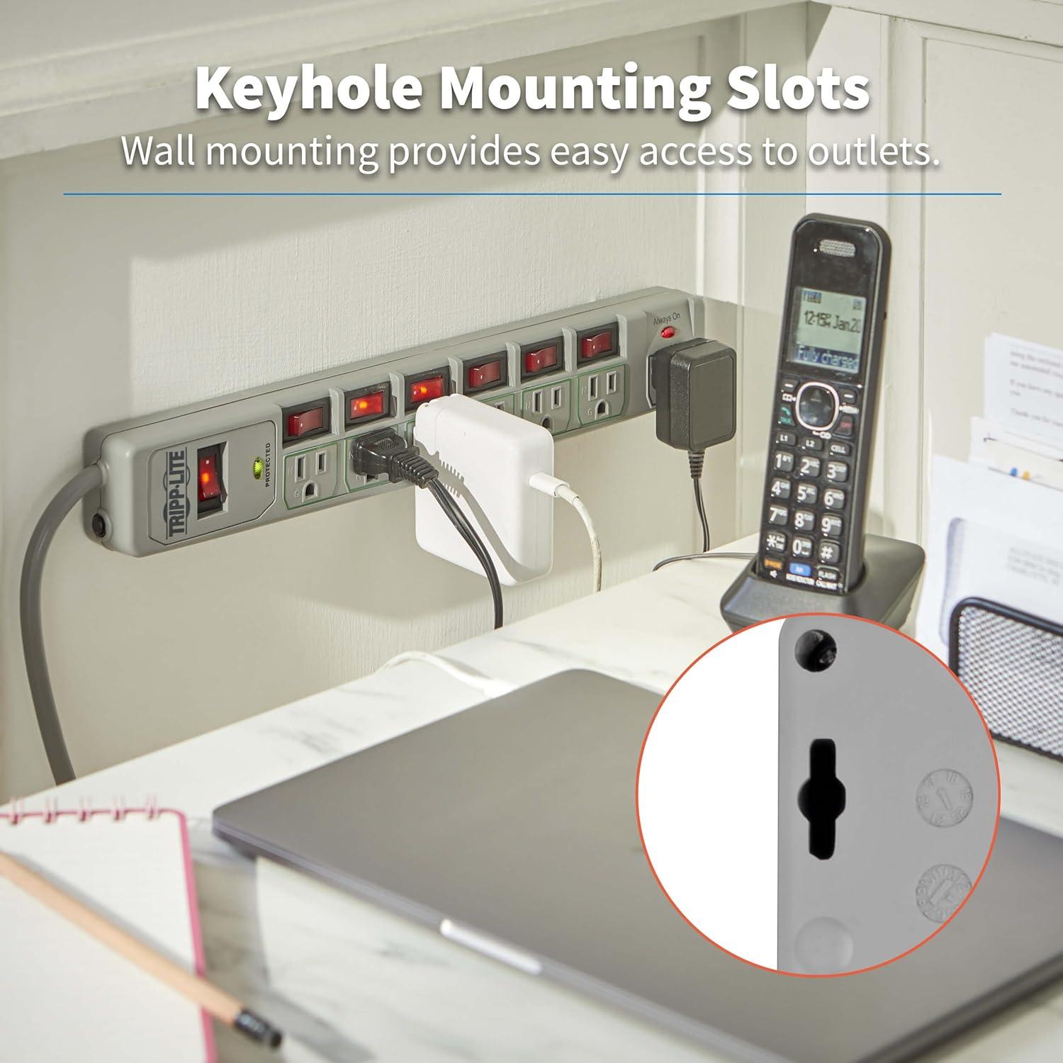 Protector de Sobretensión Tripp Lite TLP76MSG 7 Salidas Gris