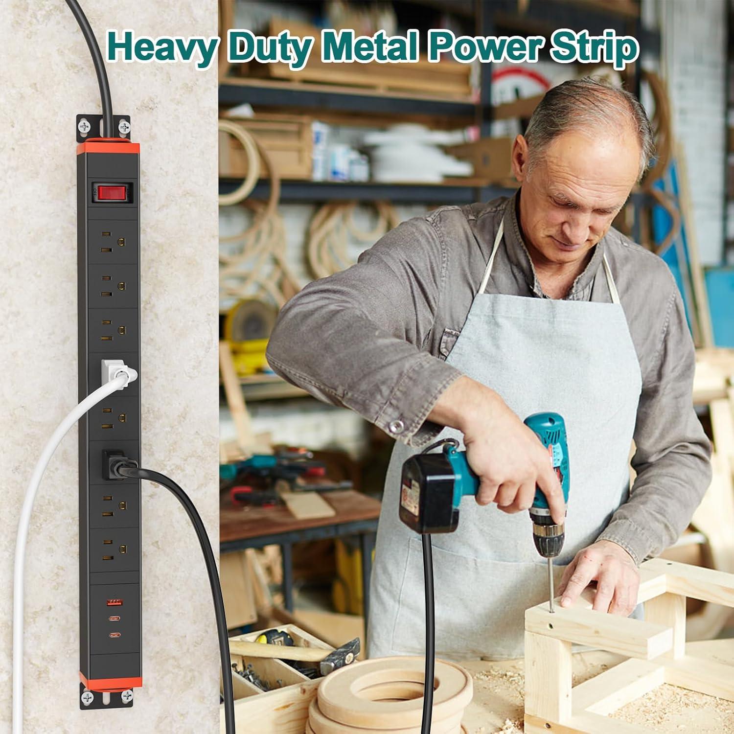 Regleta de Potencia QBA 8 Salidas USB-C 20W Montable en Rack