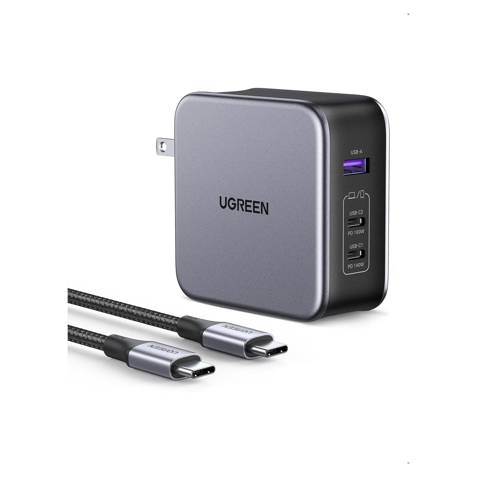 Cargador UGREEN 140W USB C Plegable para MacBook Pro y iPhone