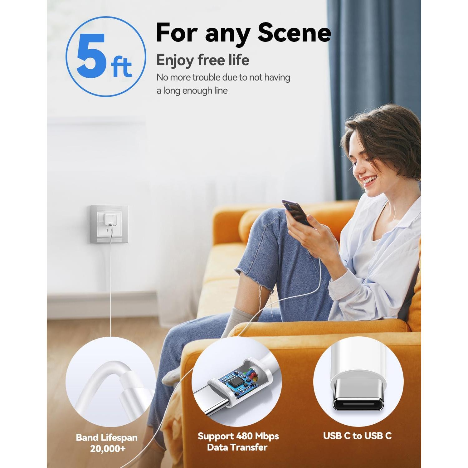 Cargador Rápido USB C TECKNET 30W con Enchufe Plegable