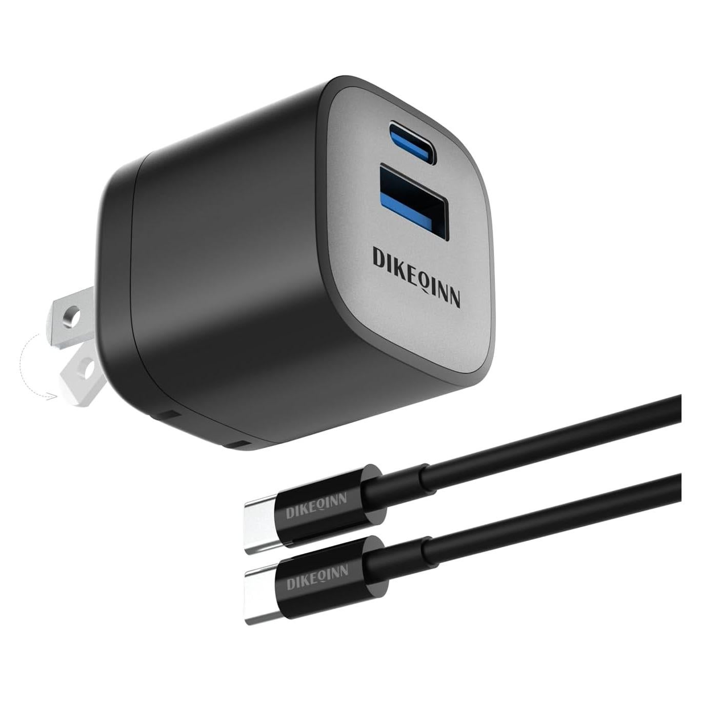 Cargador de Pared 45W GaN DIEKQINN USB-C y USB-A Negro