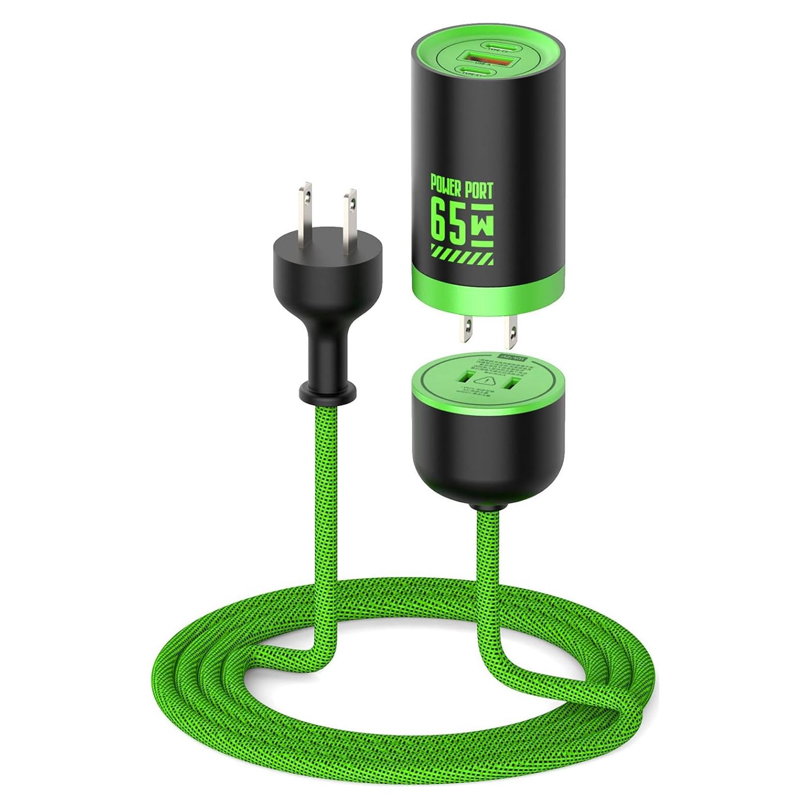 Cargador Rápido MFish 65W GaN 3 Puertos USB-C y USB-A