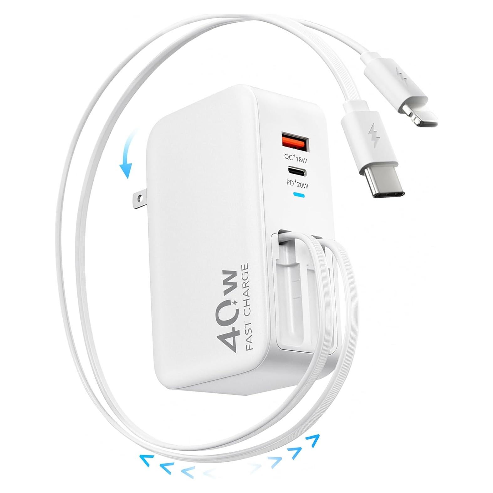 Cargador GaN 4 en 1 Shenzhen ANTAI 40W Rápido Retráctil