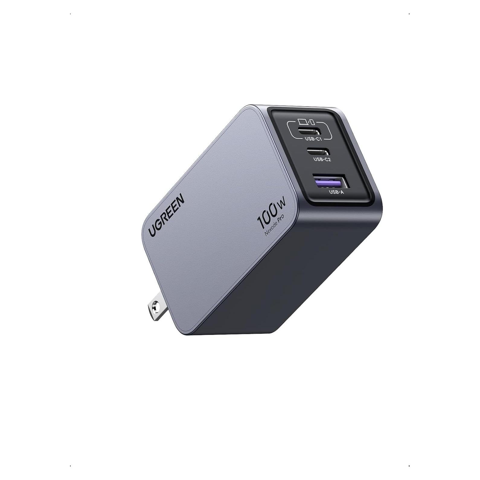 Cargador UGREEN Nexode Pro 100W GaN USB-C 3 Puertos