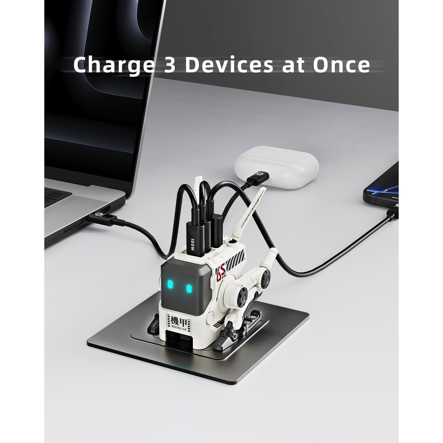 Cargador Rápido 65W USB-C Gravastar Alpha65 Blanco