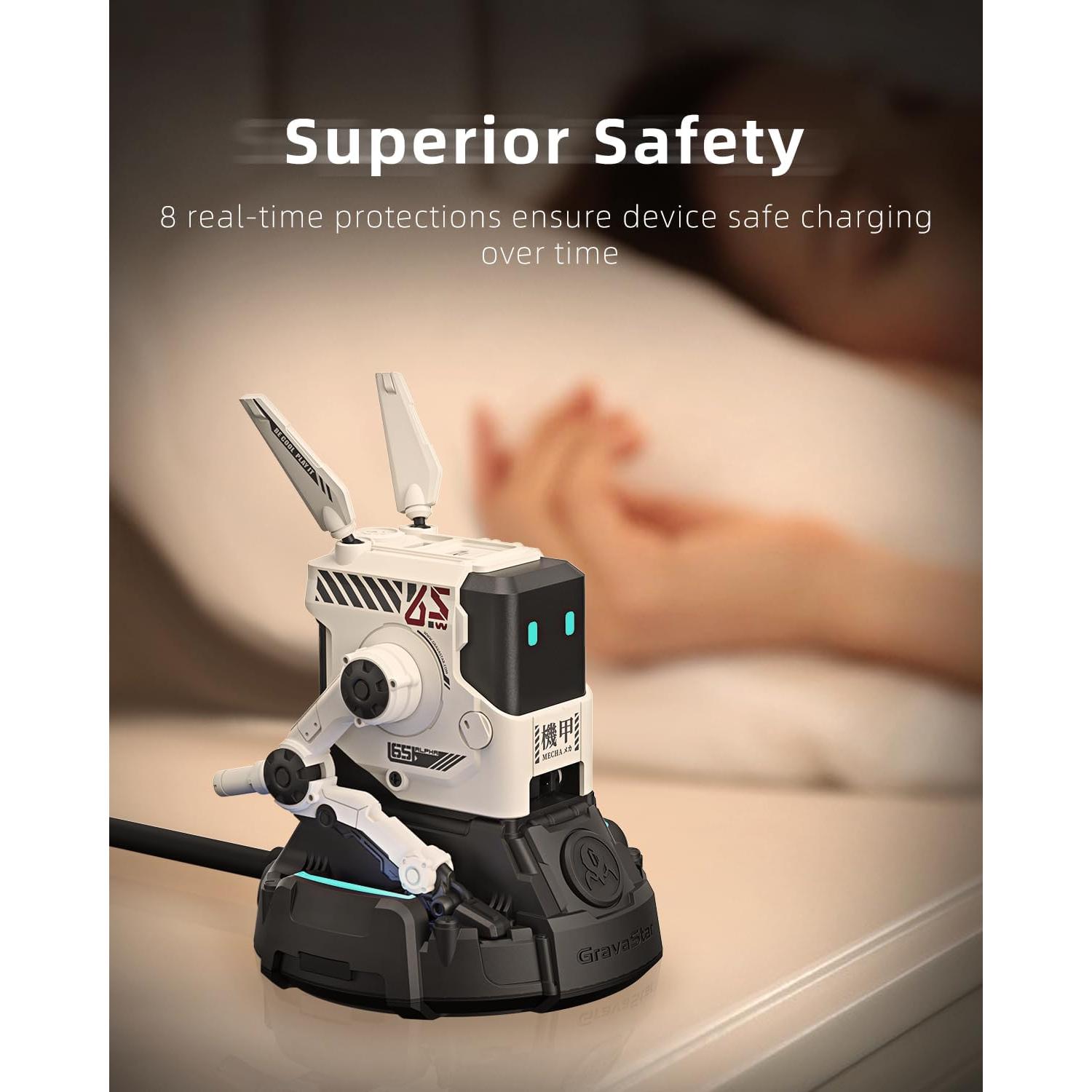 Cargador Rápido 65W USB-C Gravastar Alpha65 Blanco