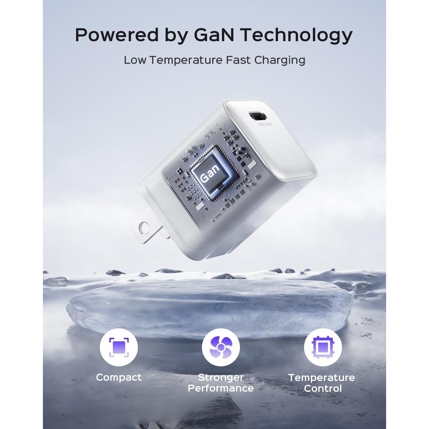 Cargador de Pared Wegear 30W USB C Rápido GaN III Blanco