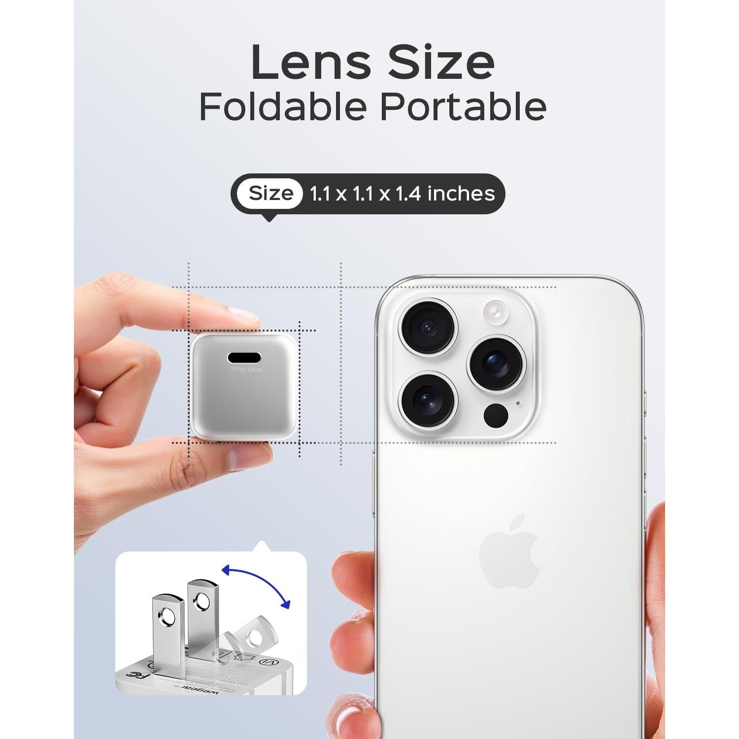 Cargador de Pared Wegear 30W USB C Rápido GaN III Blanco