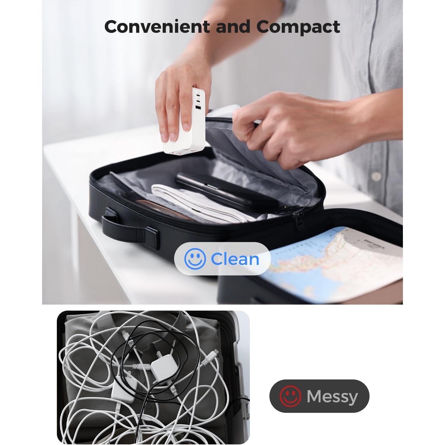 Cargador de Pared Retráctil Superone 65W 5 Puertos USB-C