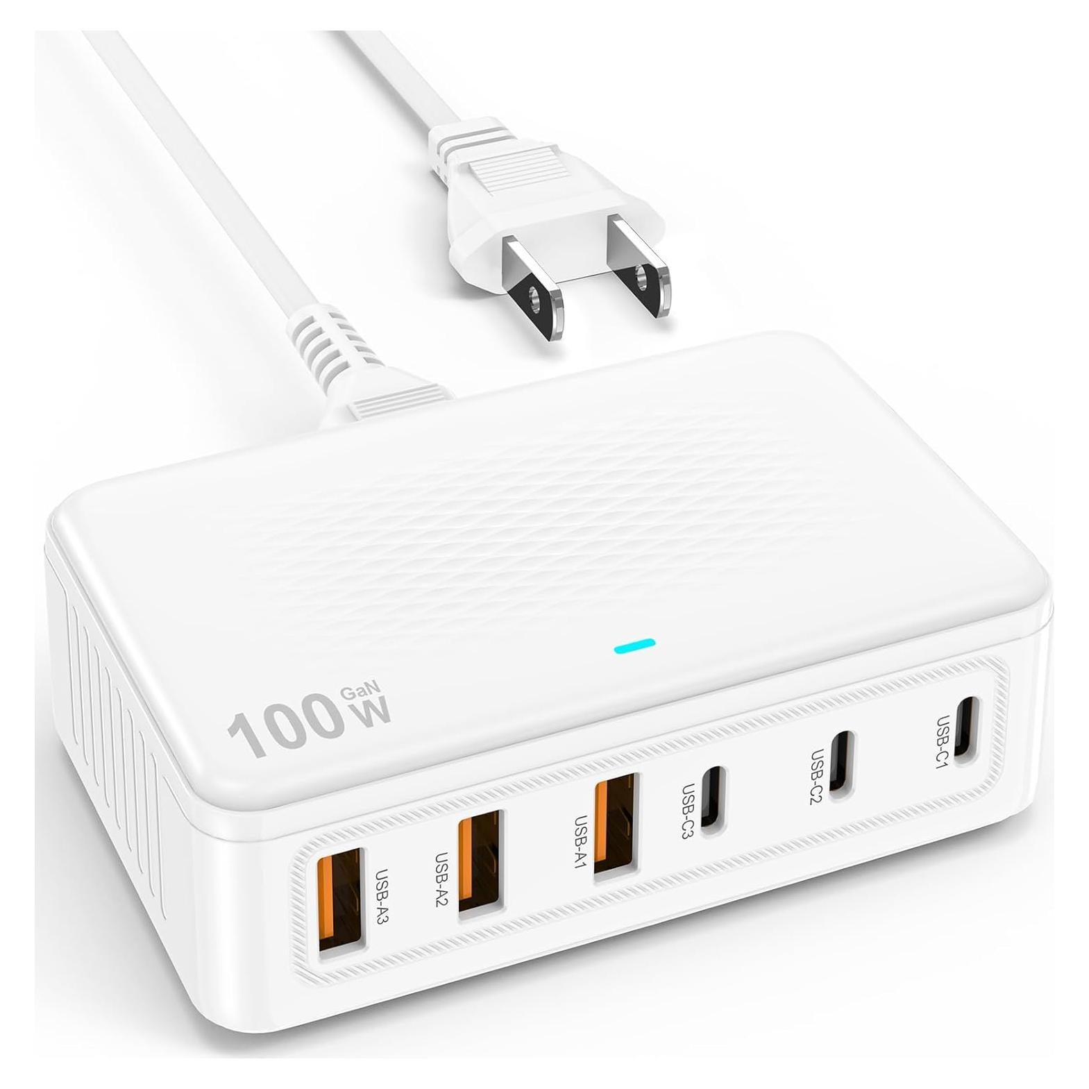 Cargador Rápido USB C 100W 6 Puertos GaN Shenzhen