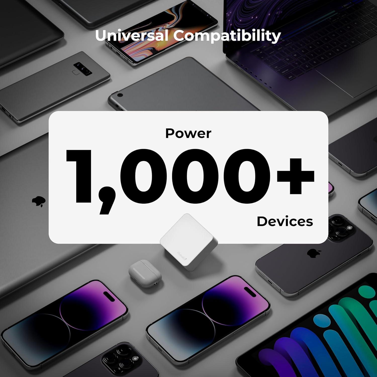 Cargador de pared USB C Nekmit 65W, 4 puertos, blanco