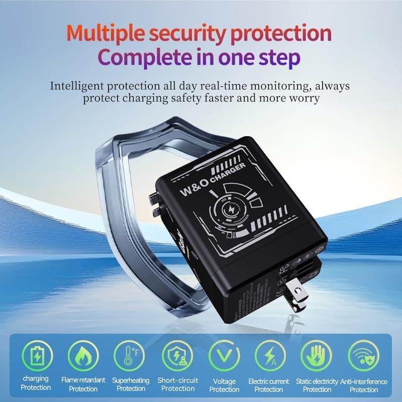 Cargador Hatalkin W&O 2 en 1 GaN 40W con Cables Retráctiles