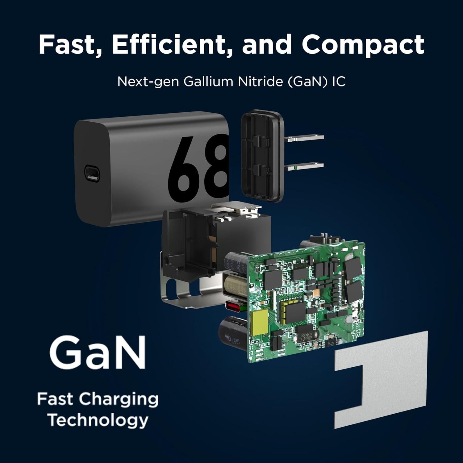 Cargador de pared TurboPower 68W Motorola USB-C GaN