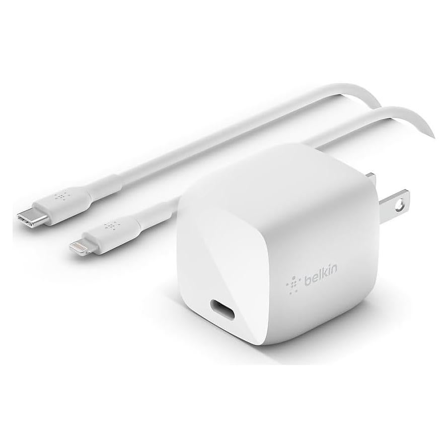 Cargador de pared USB C Belkin 30W GaN + Cable Lightning 1m