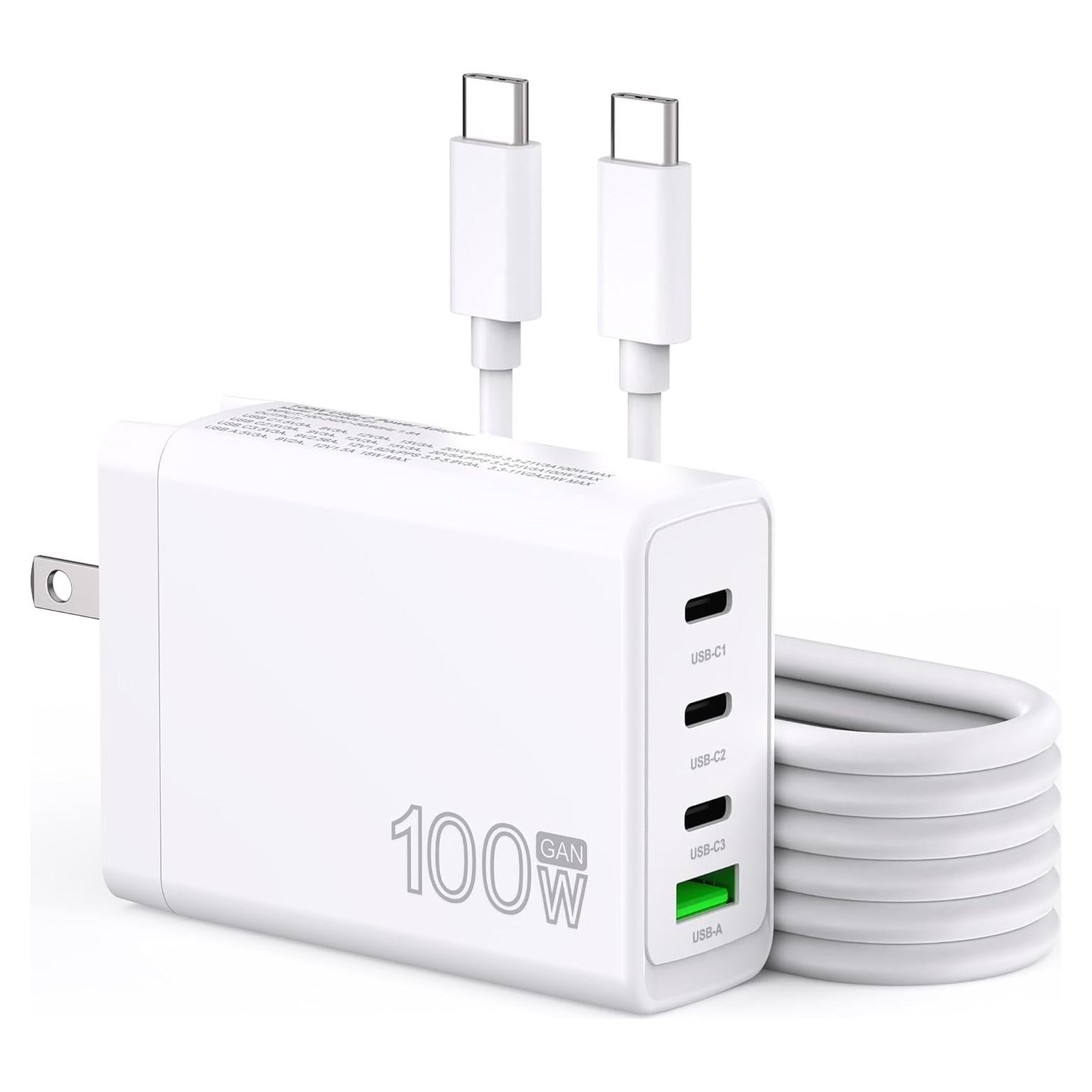 Cargador USB-C 100W 4 Puertos Shenzhen EGC49 Carga Rápida