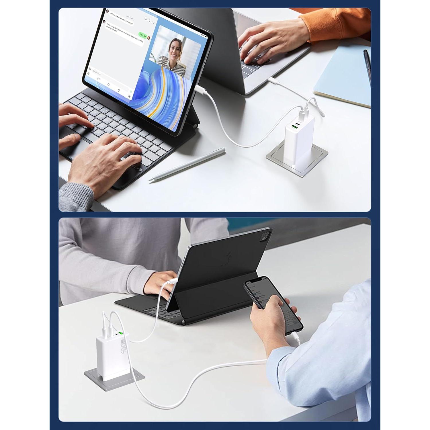 Cargador USB-C 100W 4 Puertos Shenzhen EGC49 Carga Rápida