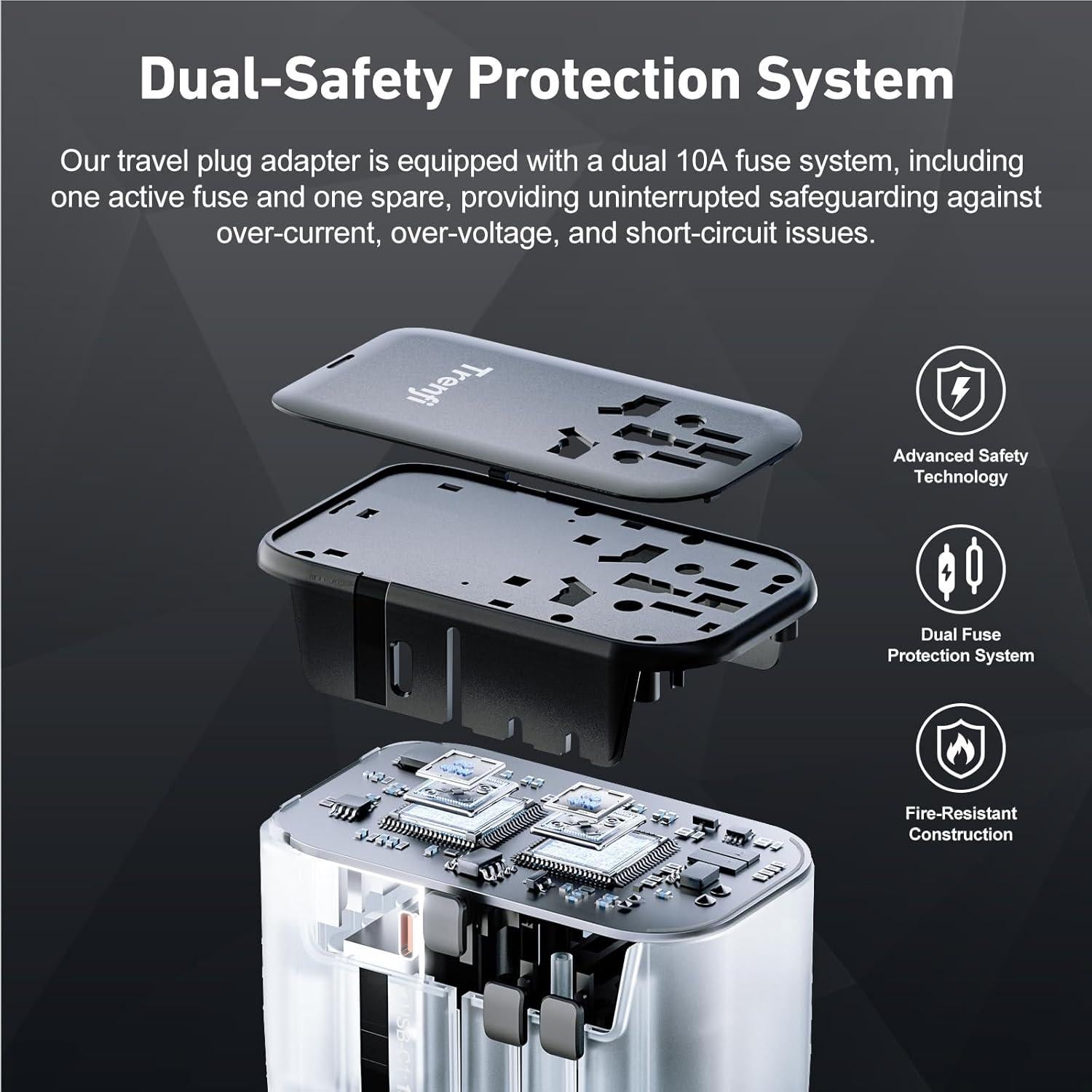 Adaptador de Viaje Universal 100W GaN+ Shenzhen HHT907