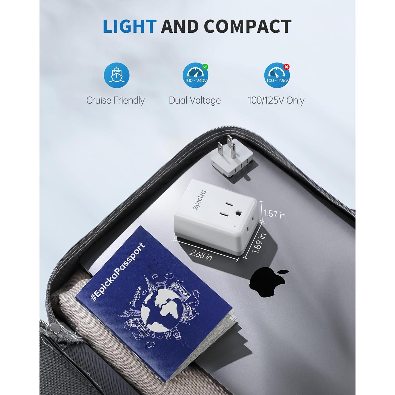 Adaptador de Viaje EPICKA X232B Universal 7 en 1 USB-C y AC