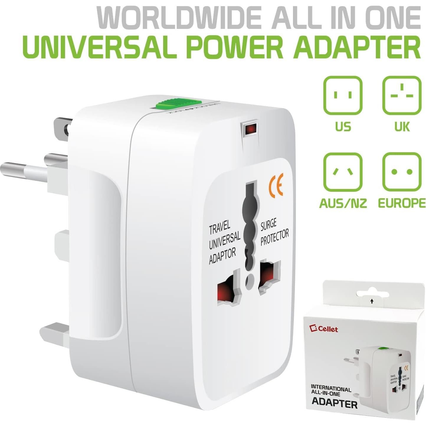 Adaptador de Viaje Universal Cellet CNUNM - 4 Enchufes Internacionales