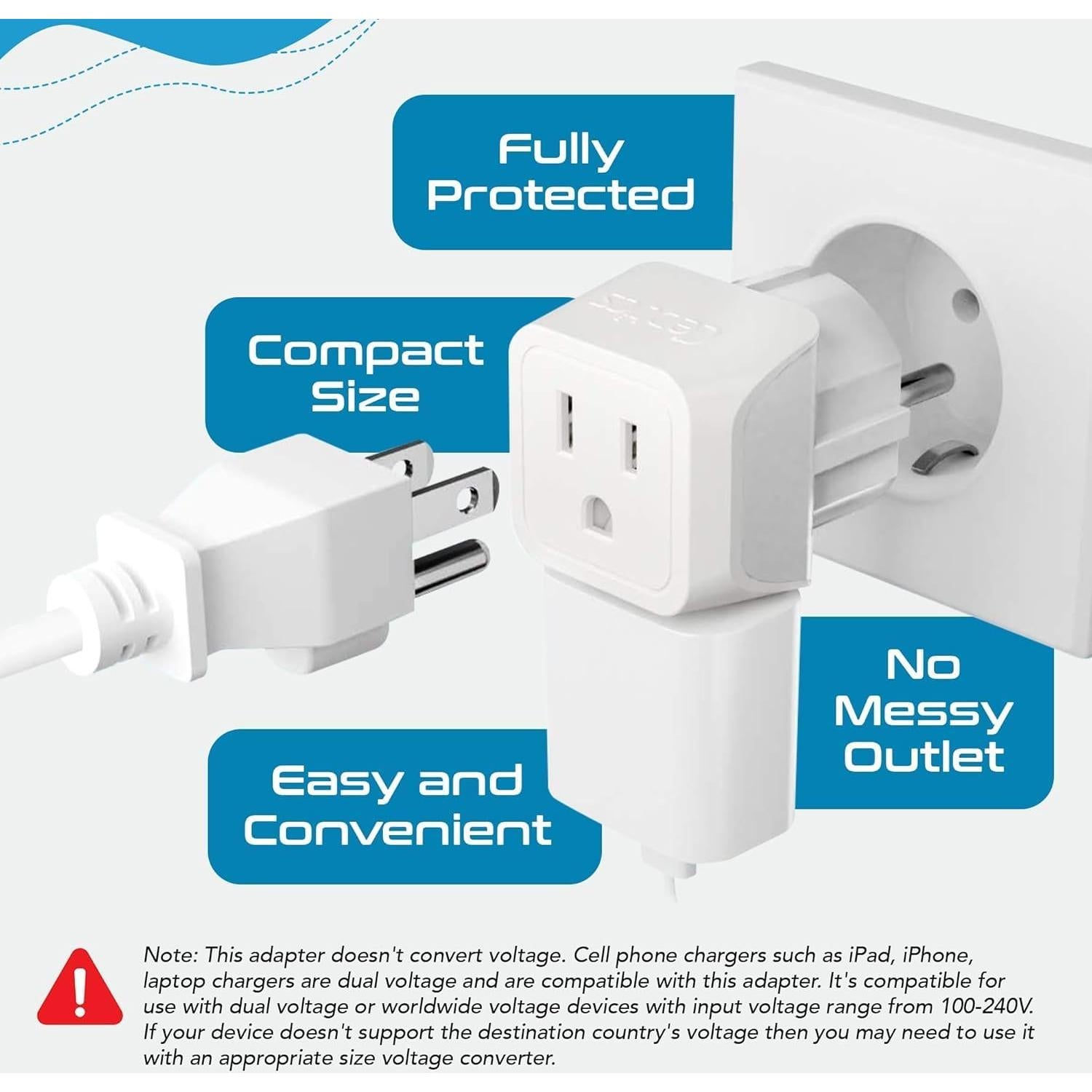 Juego de Adaptadores de Viaje Ceptics 2 en 1 - 3 Piezas