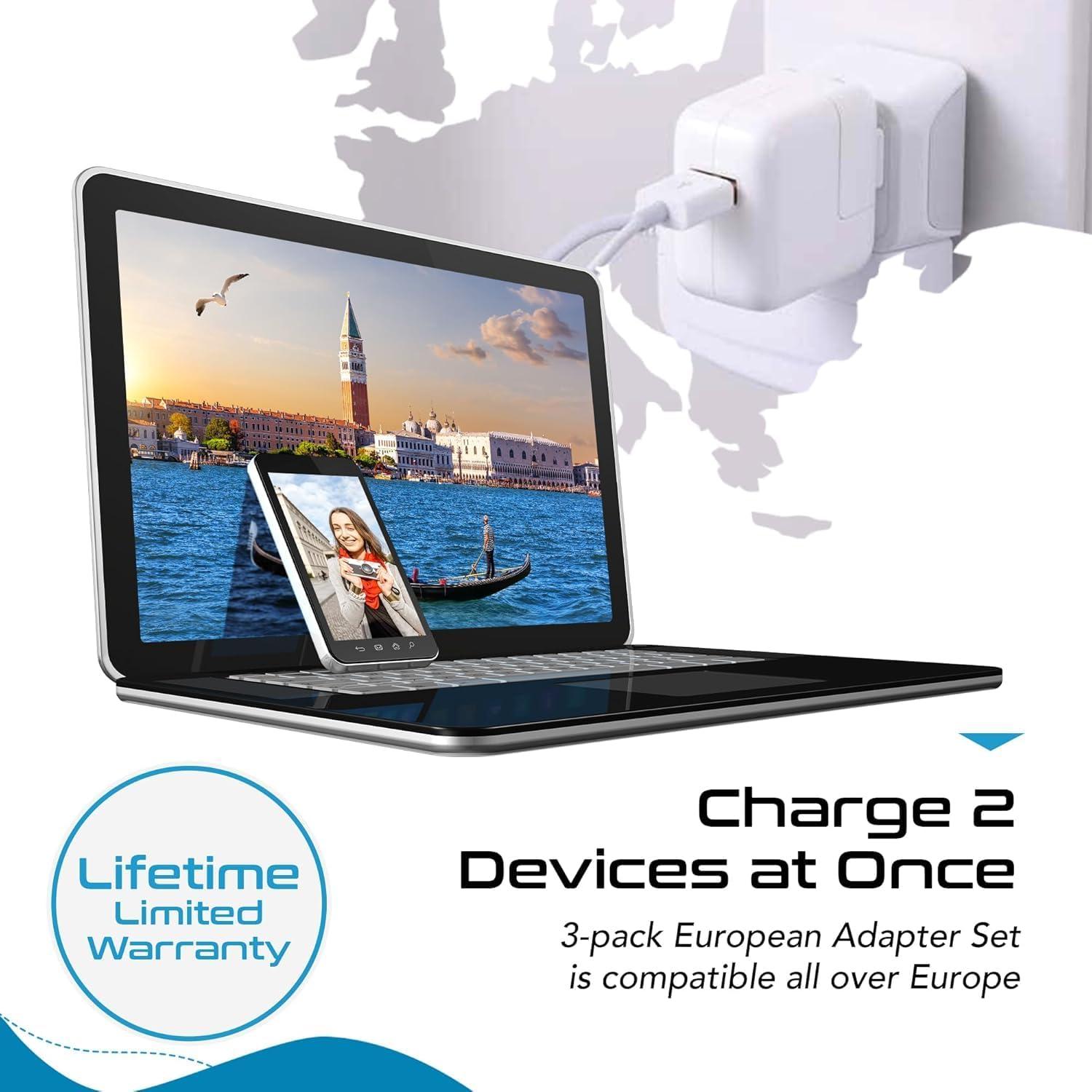 Juego de Adaptadores de Viaje Ceptics 2 en 1 - 3 Piezas