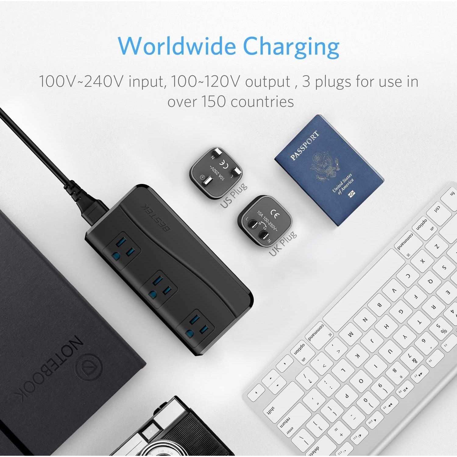 Adaptador de Viaje Universal BESTEK 220V a 110V con USB