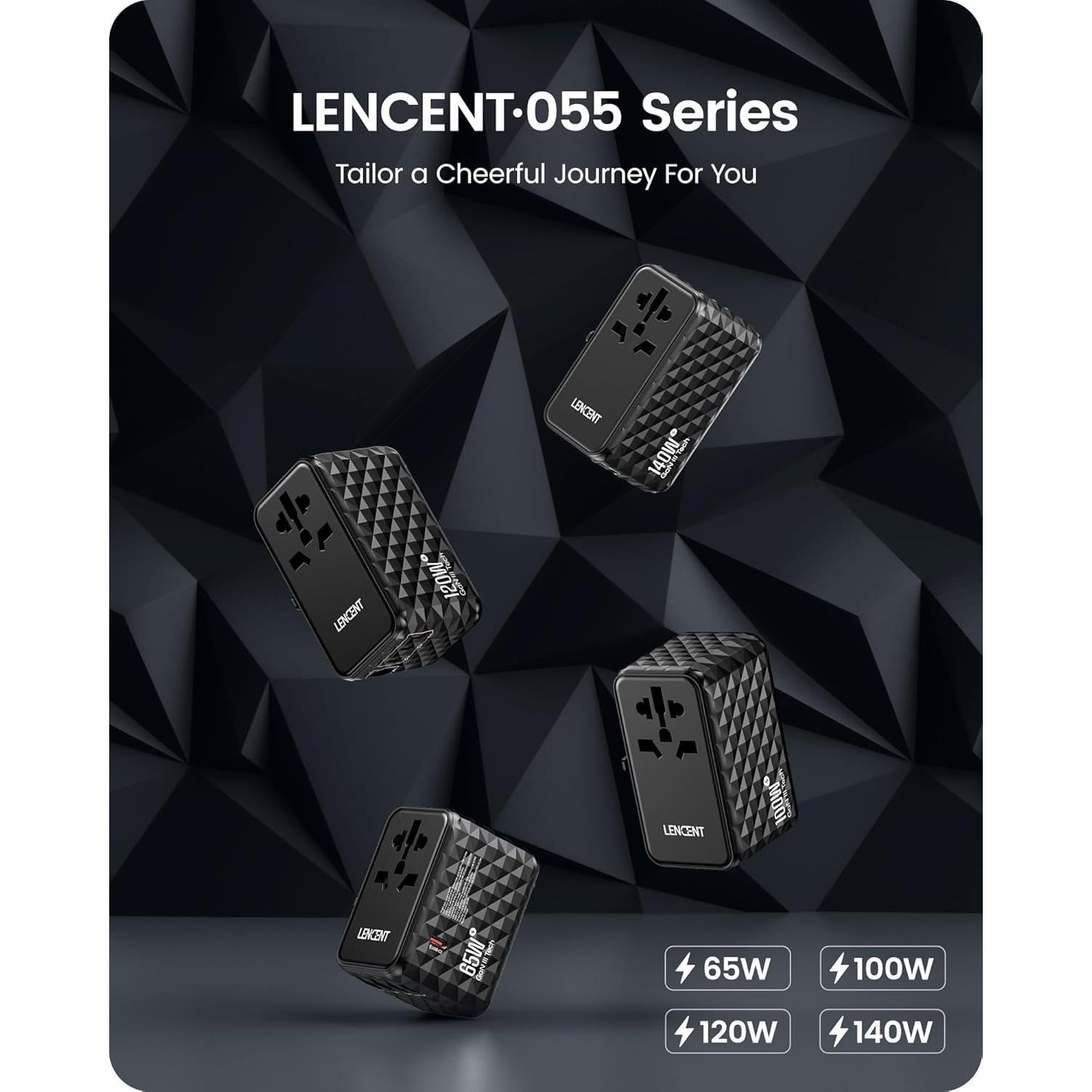 Adaptador de Viaje Universal LENCENT 140W con 4 Puertos USB