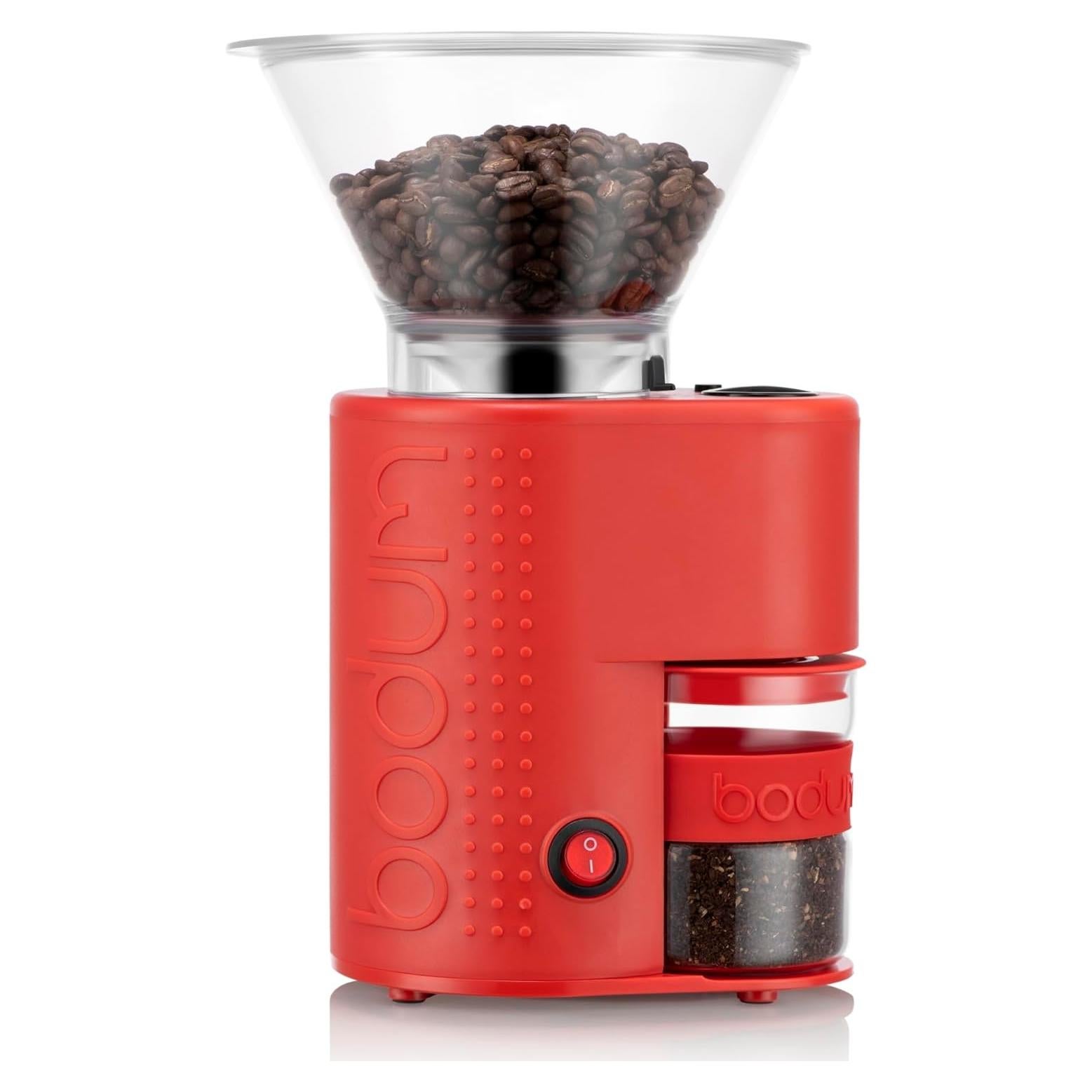Molinillo de café eléctrico Bodum Bistro 219g muelas cónicas rojo