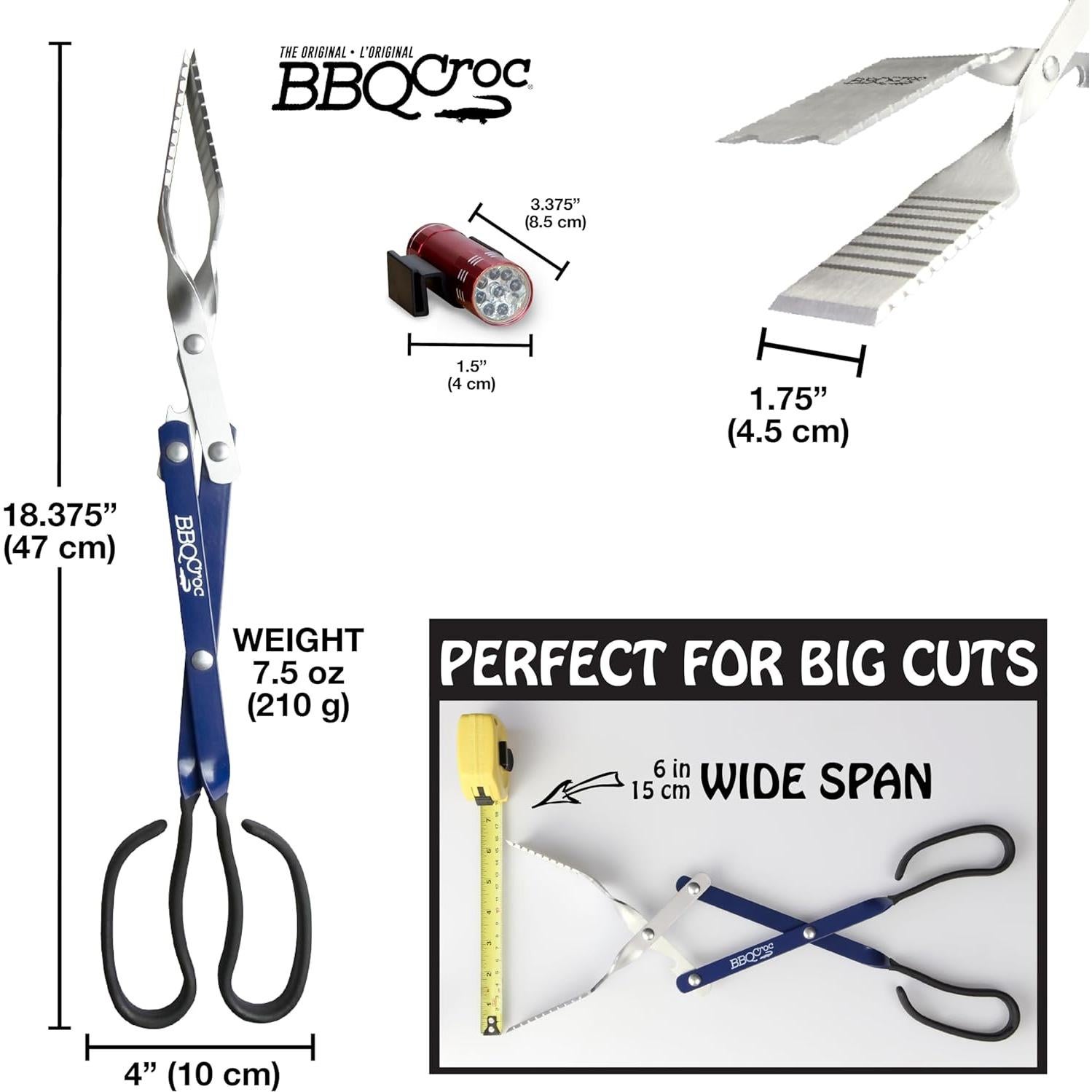 BBQ Croc Herramienta 3 en 1 Barbacoa 45.72 cm Azul