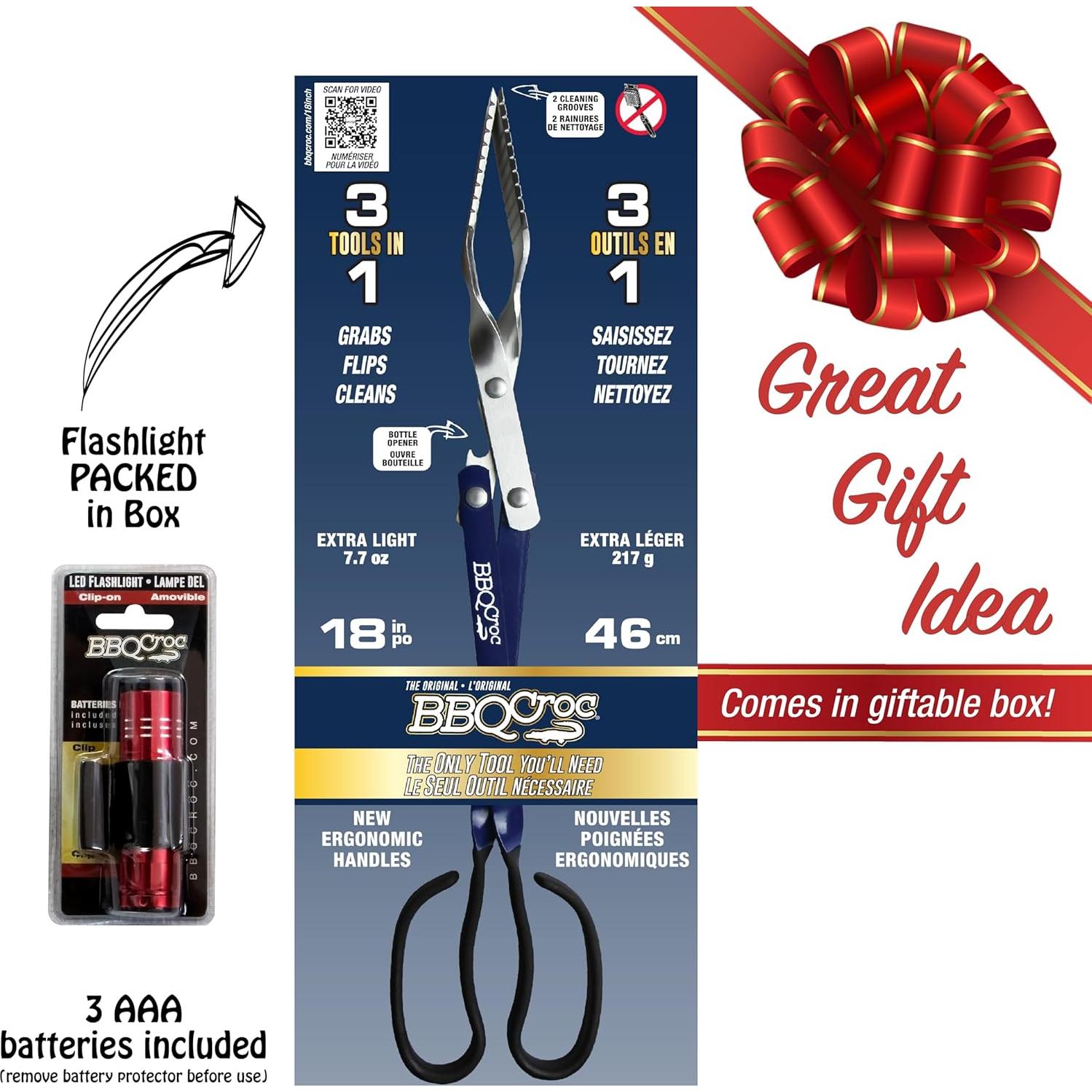 BBQ Croc Herramienta 3 en 1 Barbacoa 45.72 cm Azul