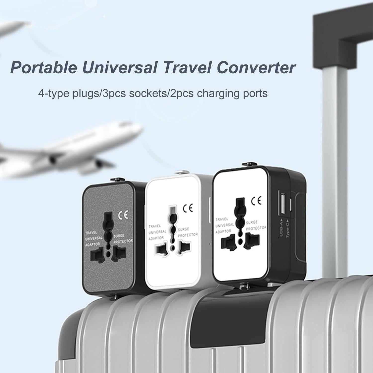 Adaptador de Viaje Universal Vishui Ta2025 con 4 Enchufes