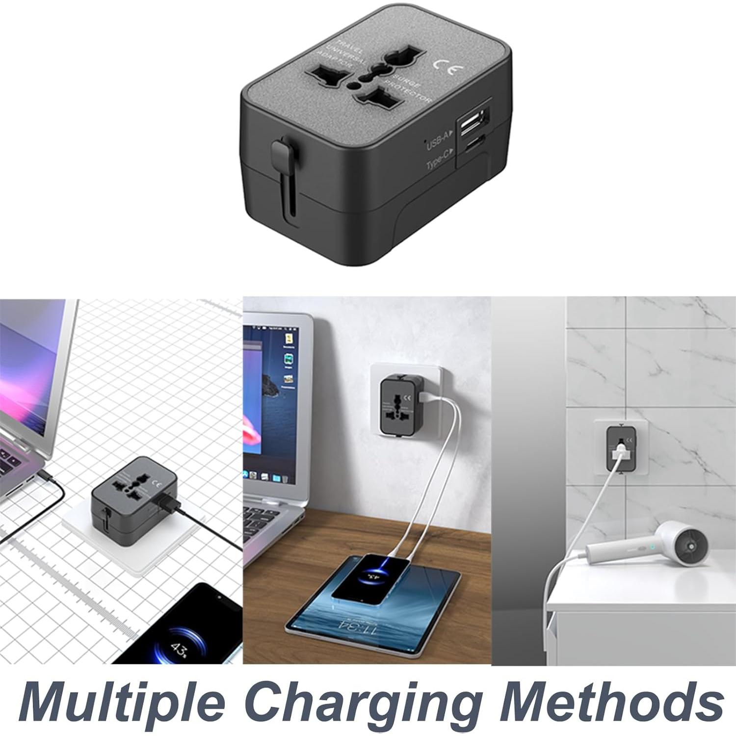 Adaptador de Viaje Universal Vishui Ta2025 con 4 Enchufes