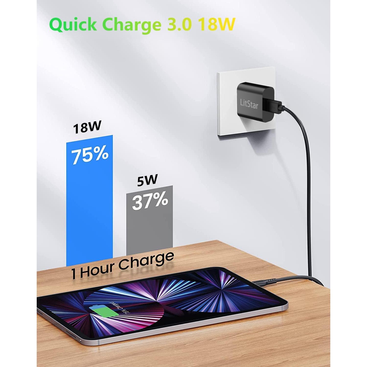 Cargador de pared USB 18W LitStar Quick Charge 3.0