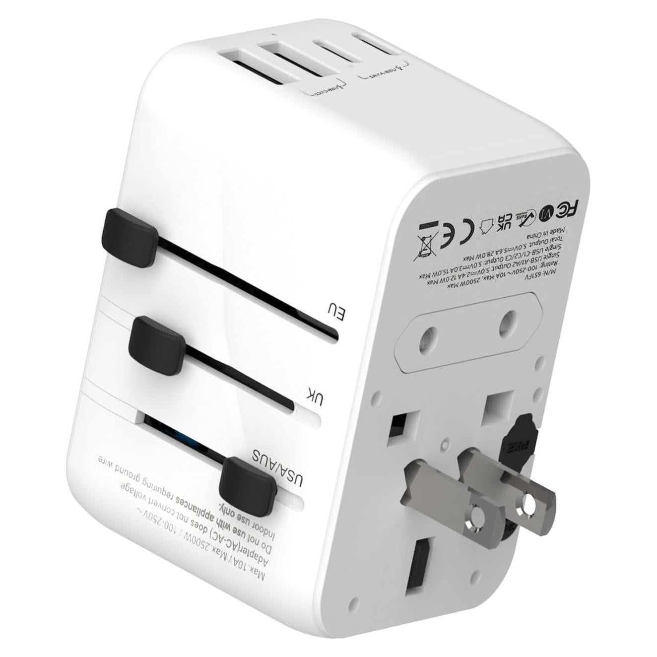 Adaptador de Enchufe Universal RMTBEEG 6 en 1 con 5 Puertos USB