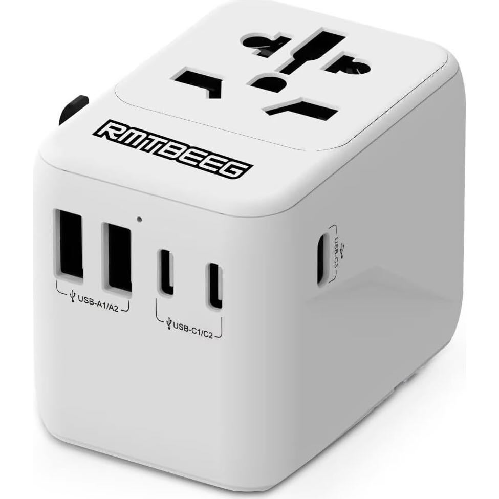 Adaptador de Enchufe Universal RMTBEEG 6 en 1 con 5 Puertos USB